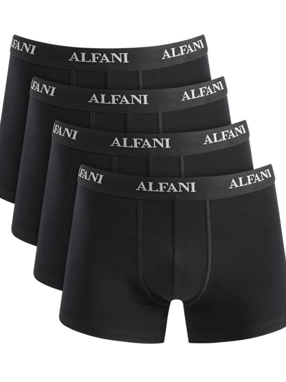 Alfani Mens Regular Fit 4 Pack Trunks Underwear Small Black Solid S